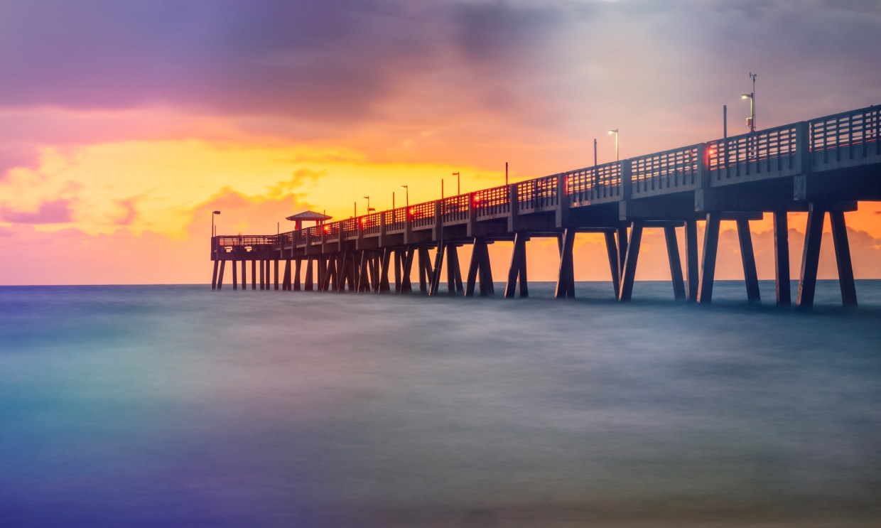 Dania Beach pier at sunrise
