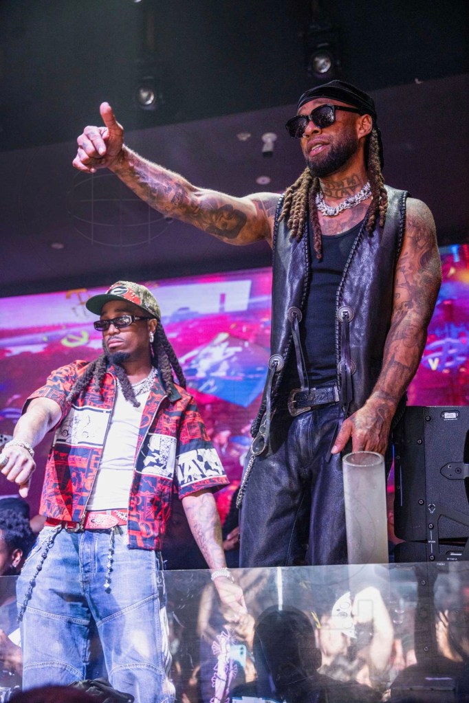 Rappers Quavo and Ty Dolla $ign performing onstage
