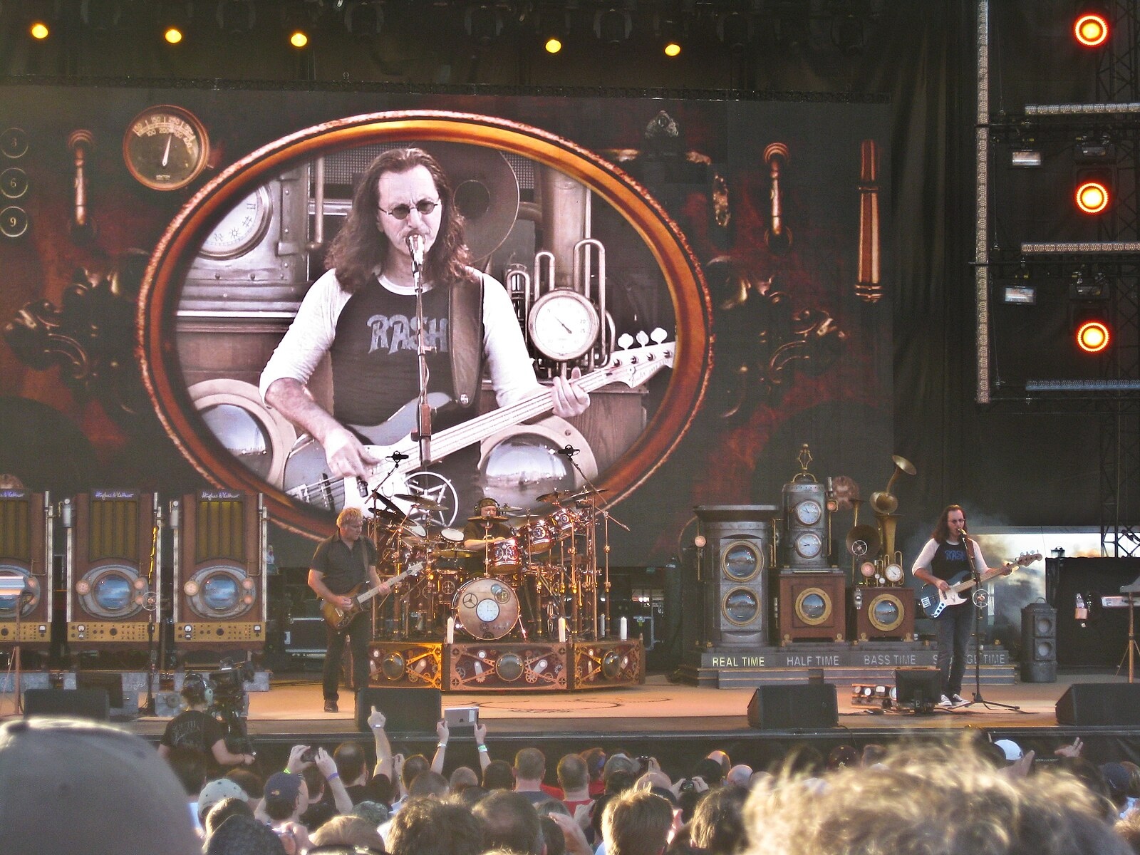 Rush performing on stage in Seattle.