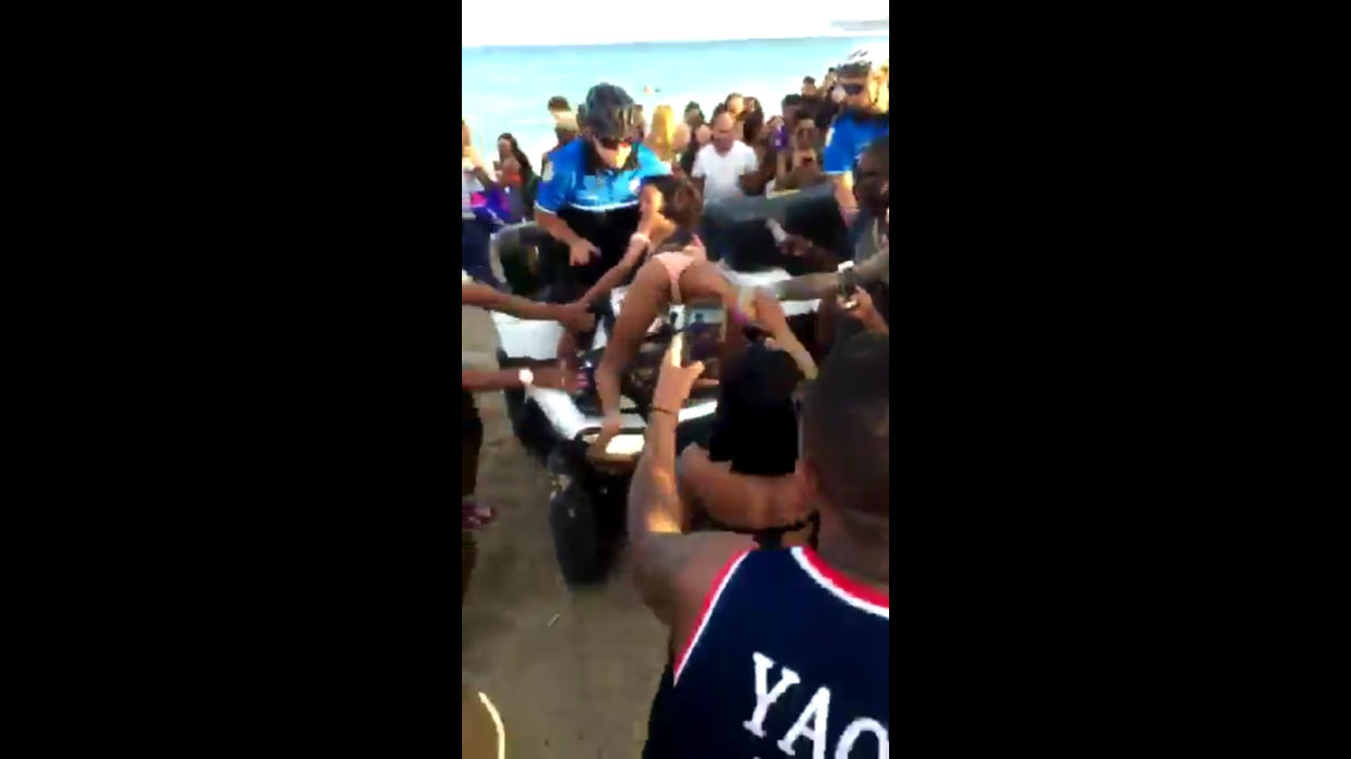Here’s Video of a Spring Breaker Twerking on Miami Beach Cop, Getting Shoved Off