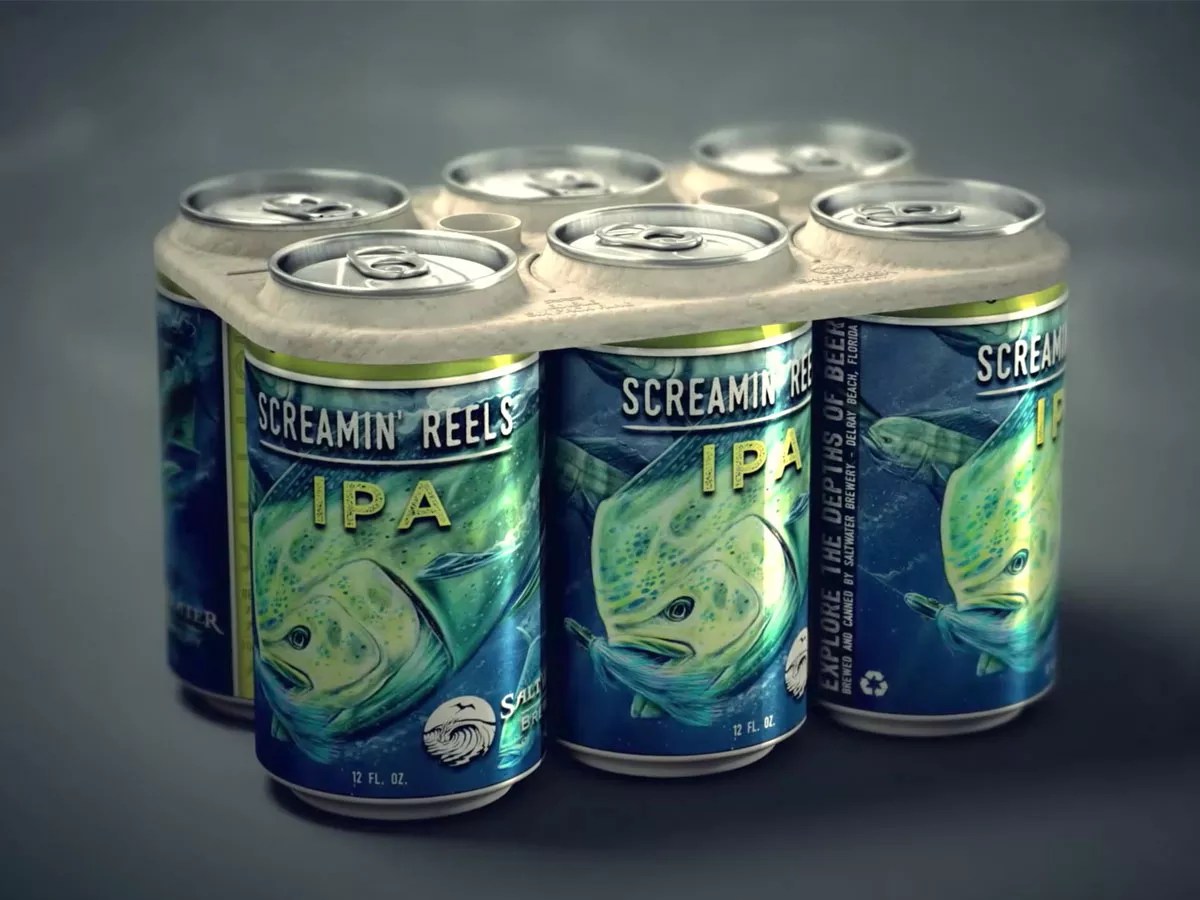 Saltwater Brewery’s Eco-Friendly Six-Pack Rings Feed Sea Creatures