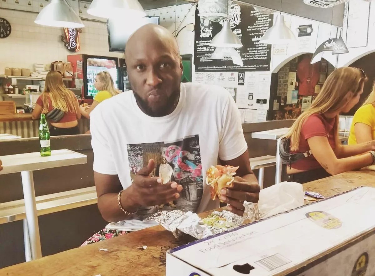 Lamar Odom Spotted at Cheeseburger Baby in South Beach