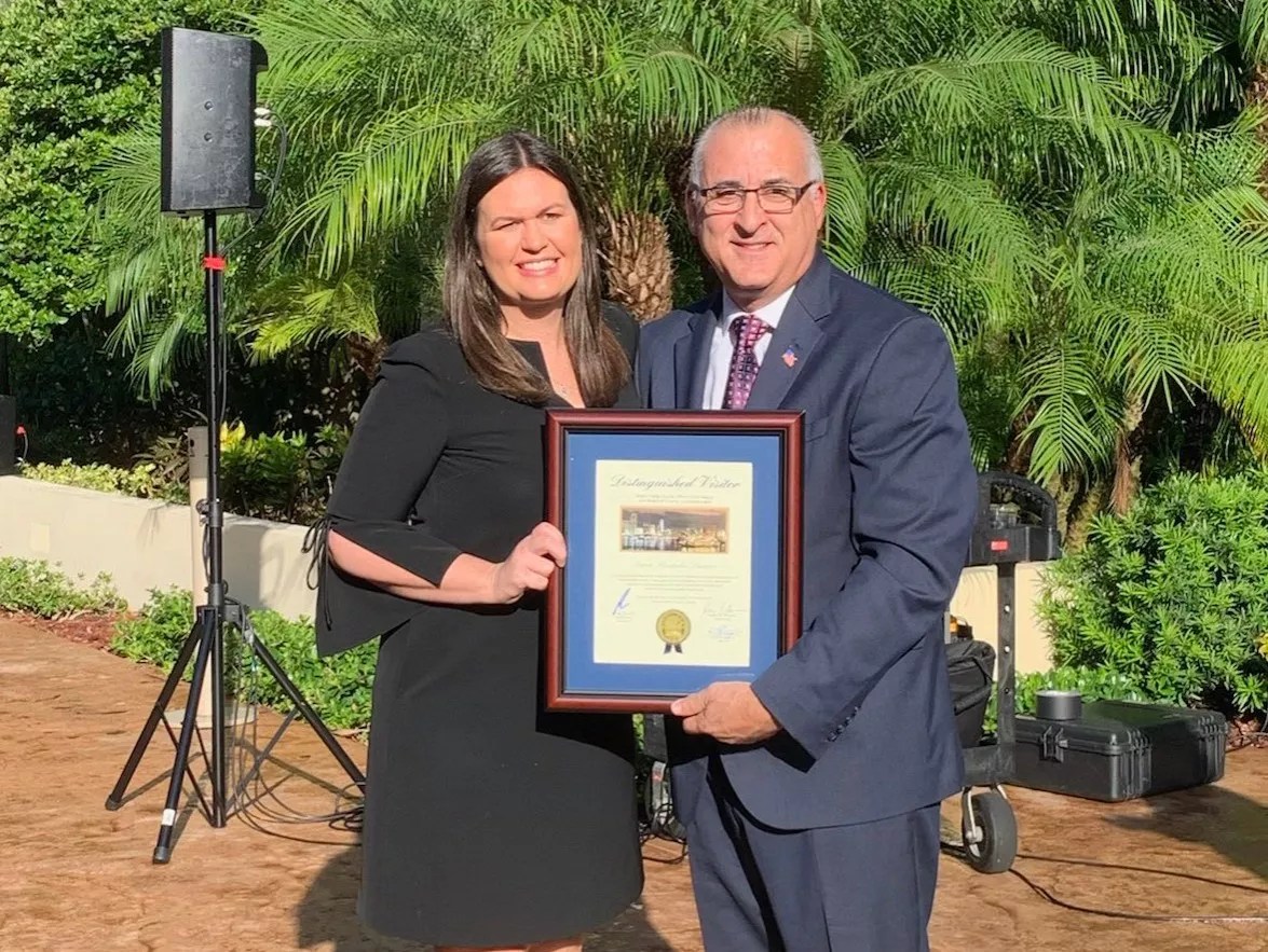 Miami-Dade Commissioner Quietly Honors Sarah Sanders With County Plaque
