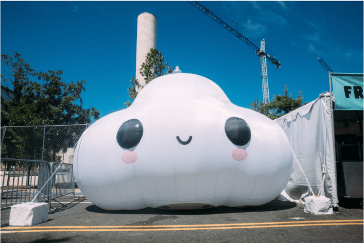 FriendsWithYou titled Little Coule features an inflatable cloud with a smiling face
