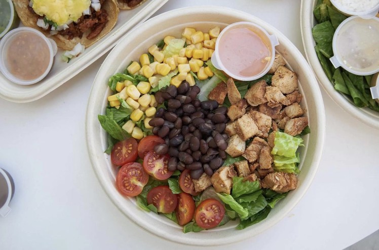 A lunch bowl with black beans
