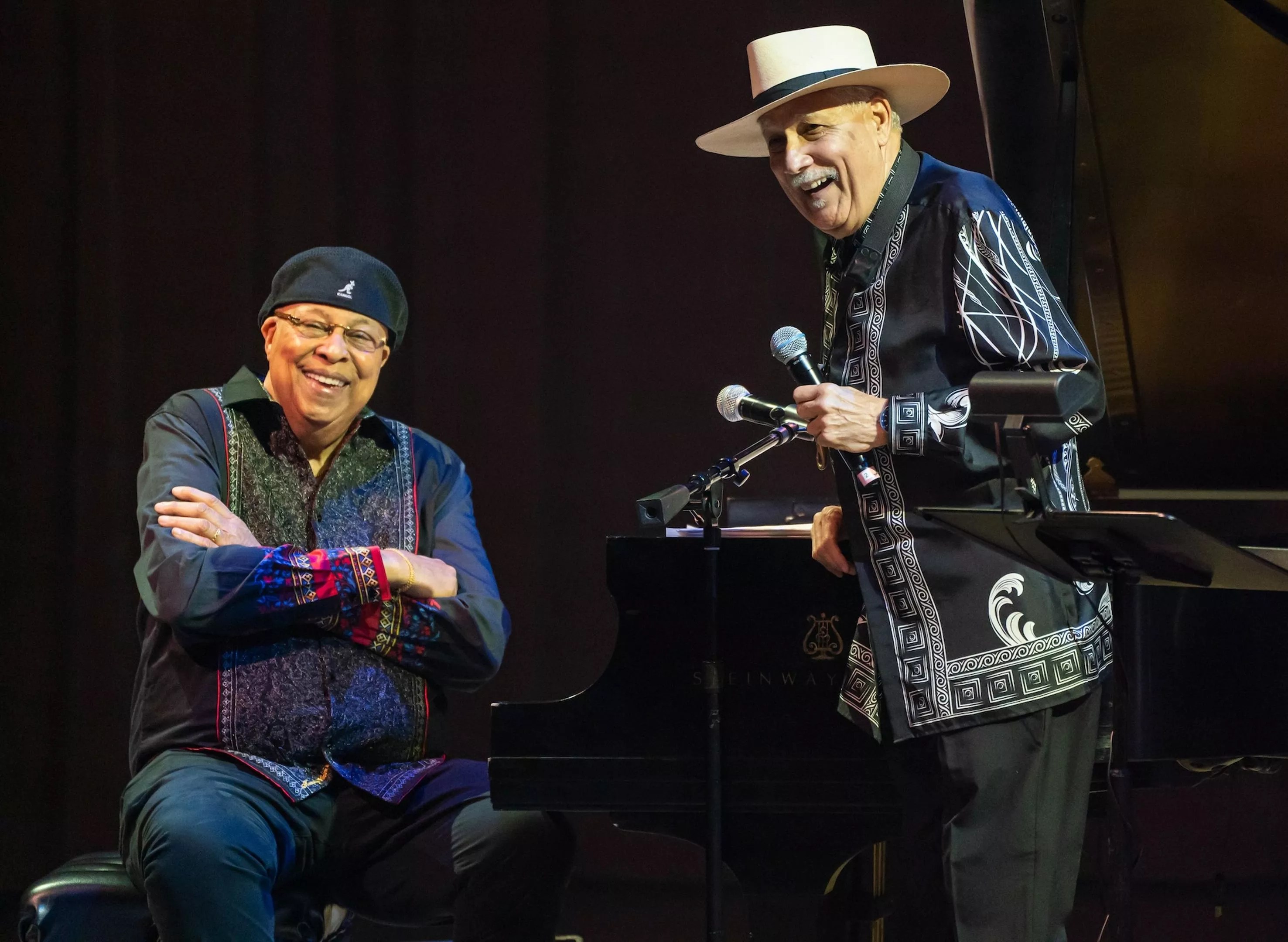 Chucho Valdés and saxophonist Paquito D’Rivera performing on stage