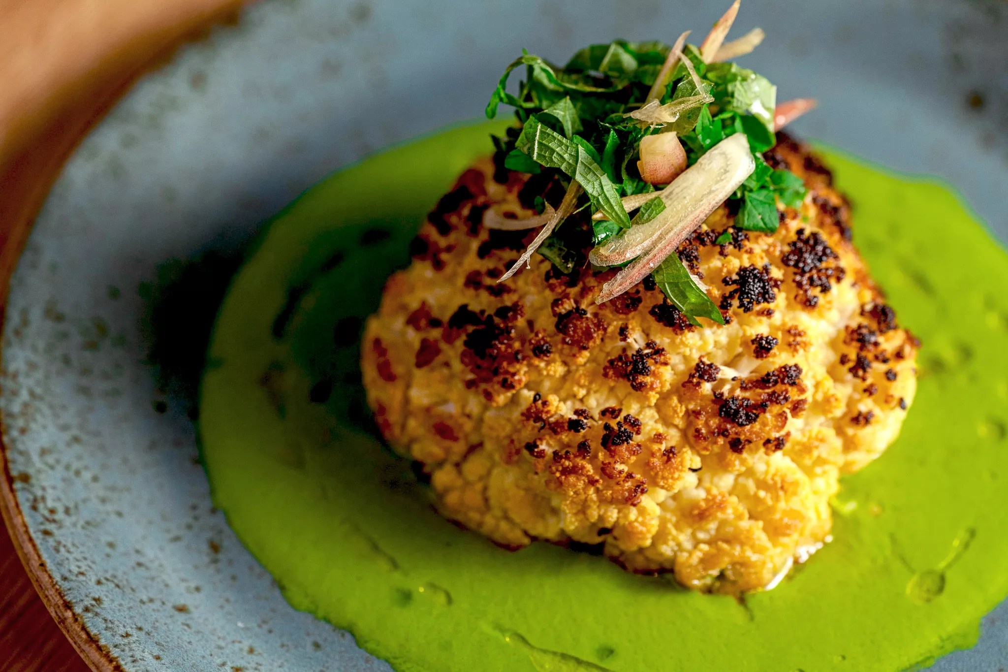 A yellow cauliflower dish