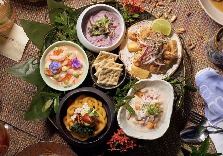 A platter of unique dishes