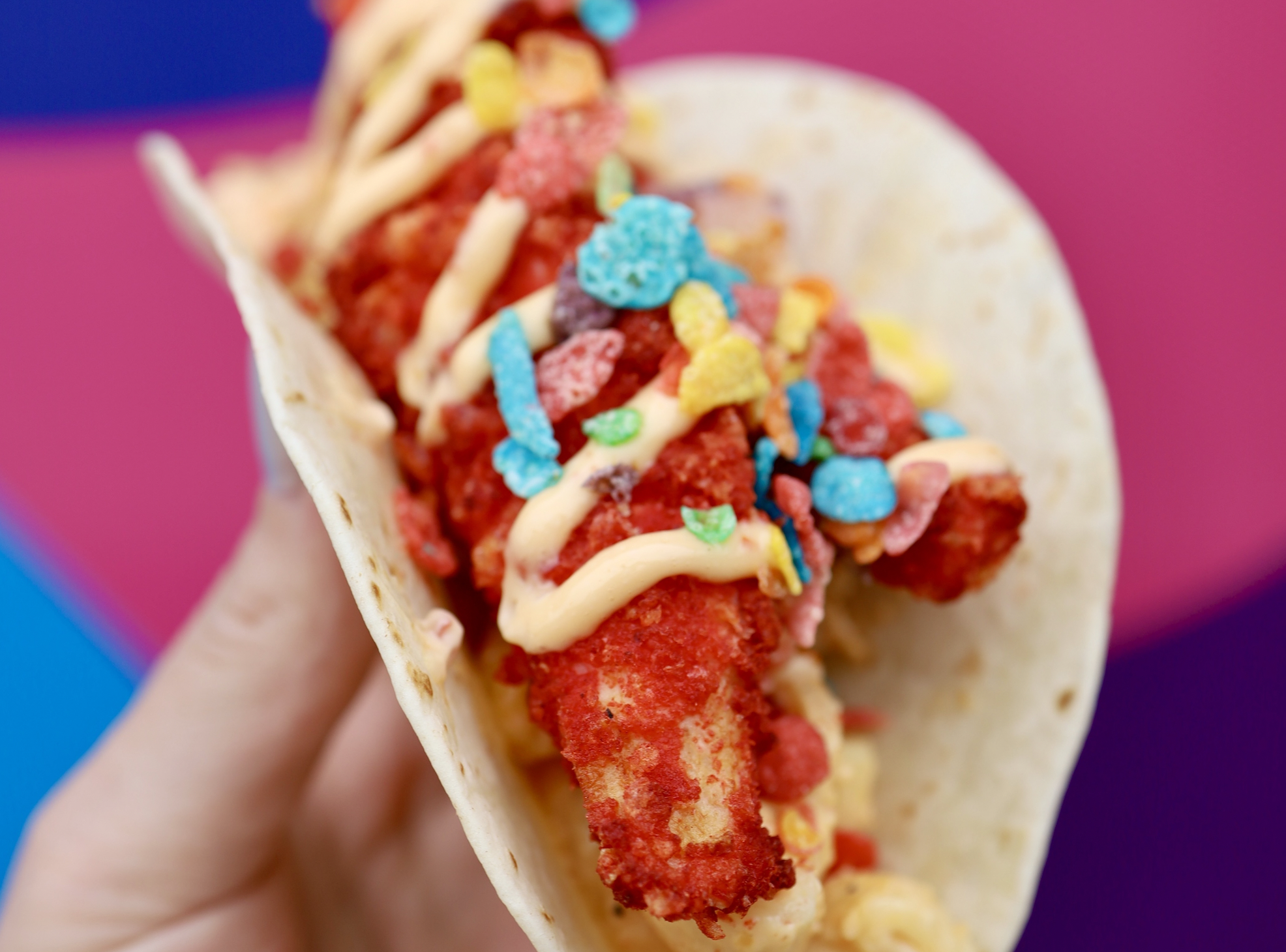 A taco with toppings
