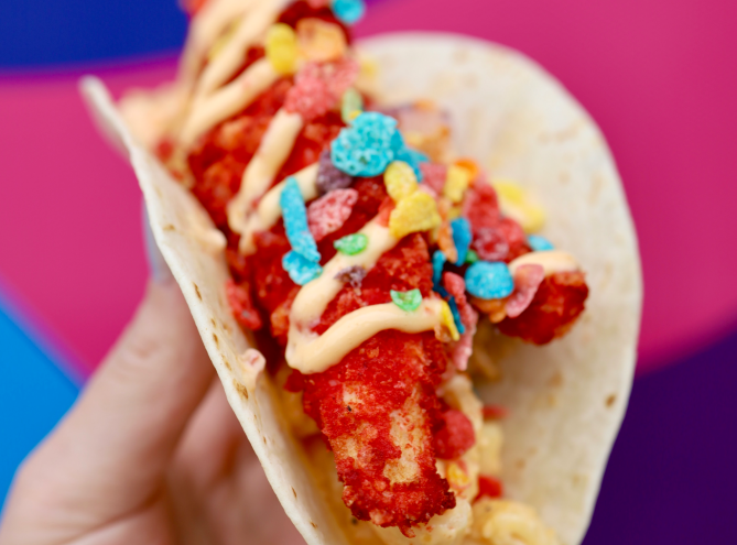 A taco with toppings