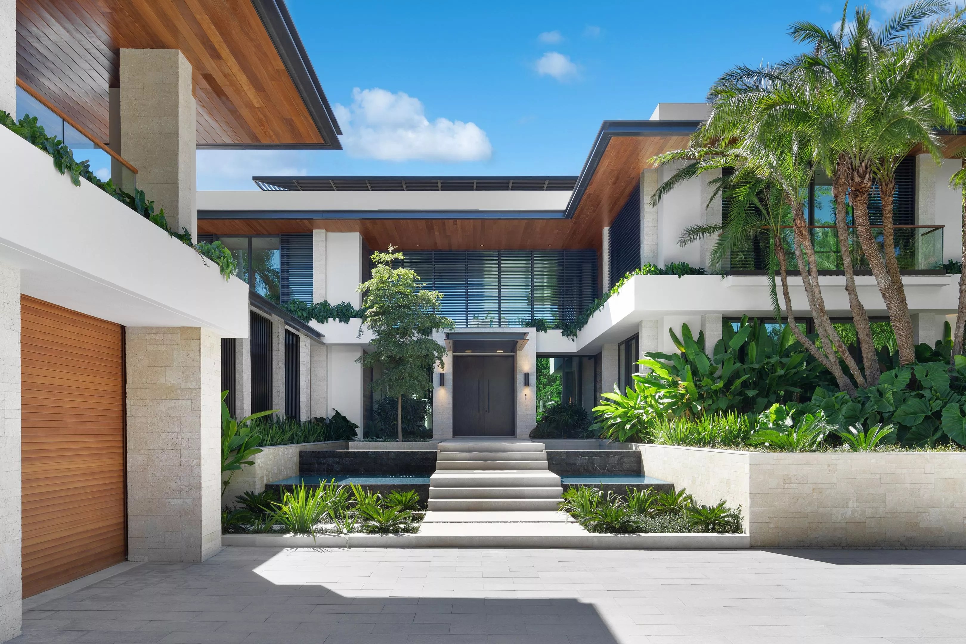 The front of the $40 million Palm Island house