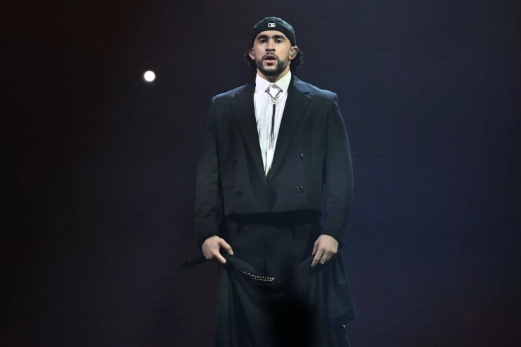 Bad Bunny on stage at T-Mobile Arena in Las Vegas