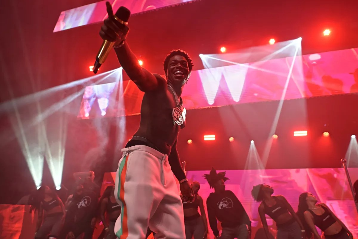 Kodak Black on stage at the James L. Knight Center