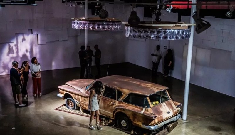 Overhead shot of the Kerry Phillips' installation "The patience of ordinary things"
