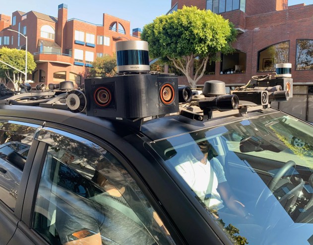An array of autonomous-vehicle sensor equipment