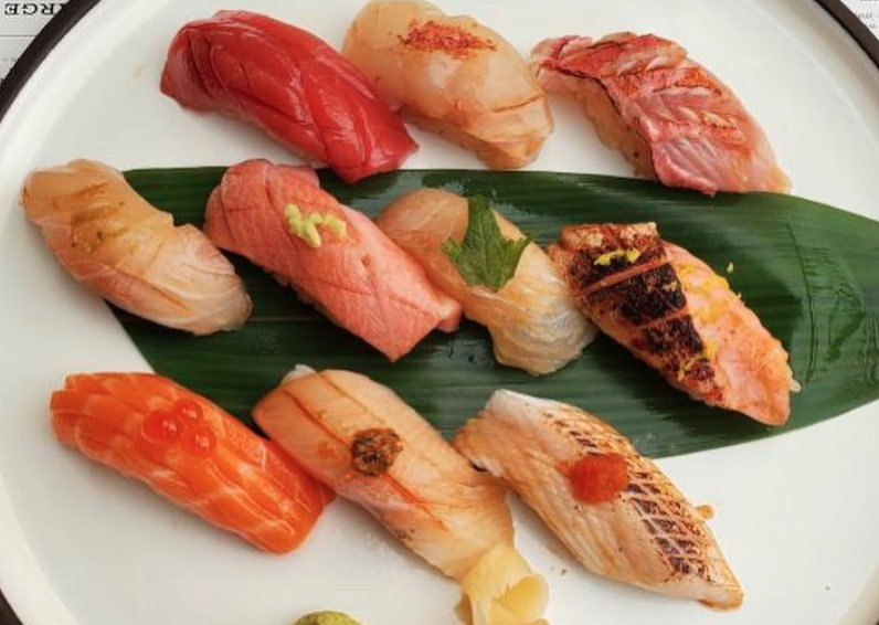 sushi rolls on a plate