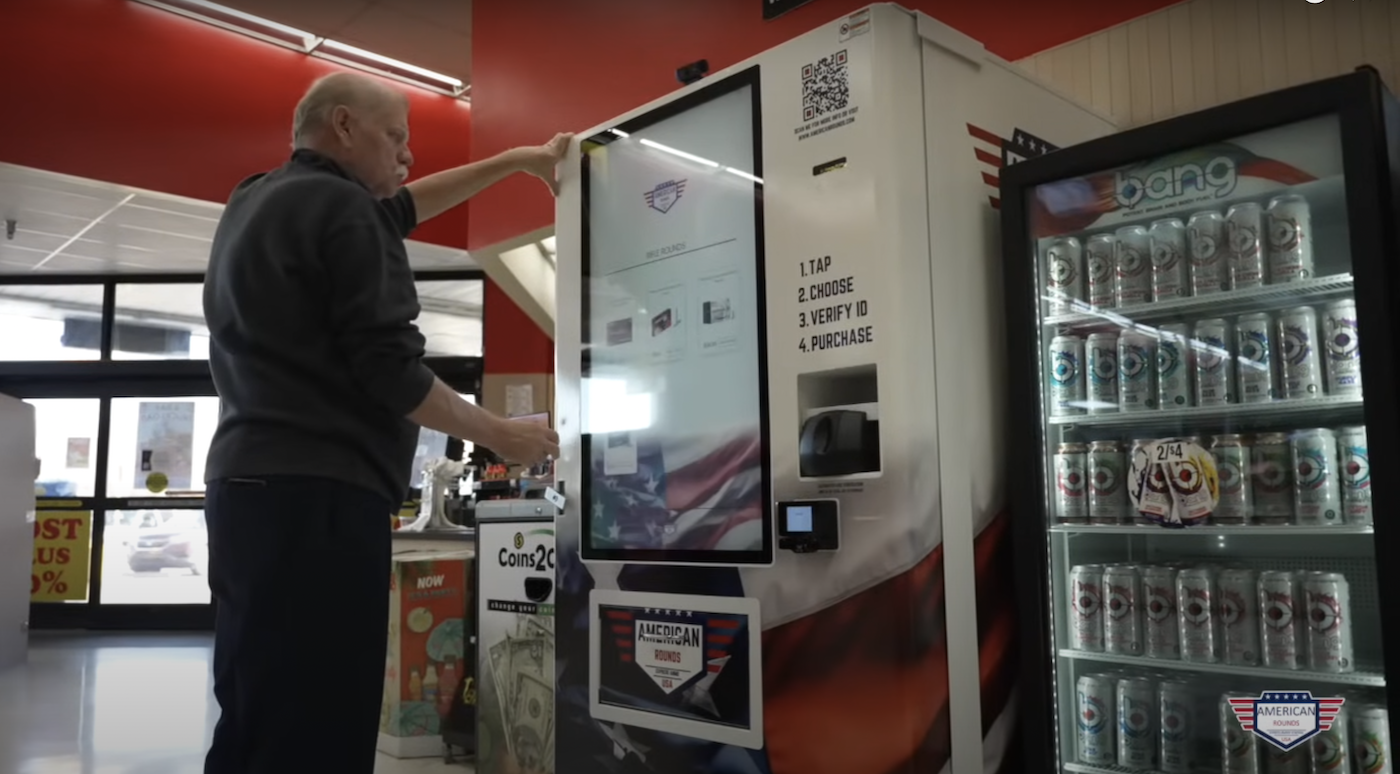 AI-automated vending machine that sells gun ammunition.