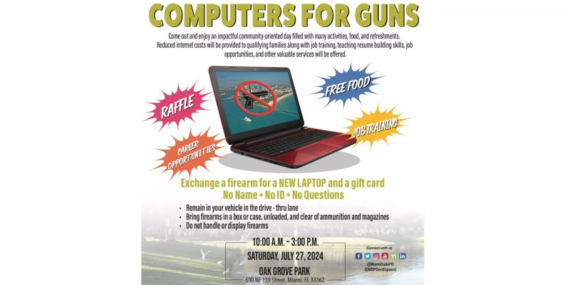 Computers for Guns event flyer
