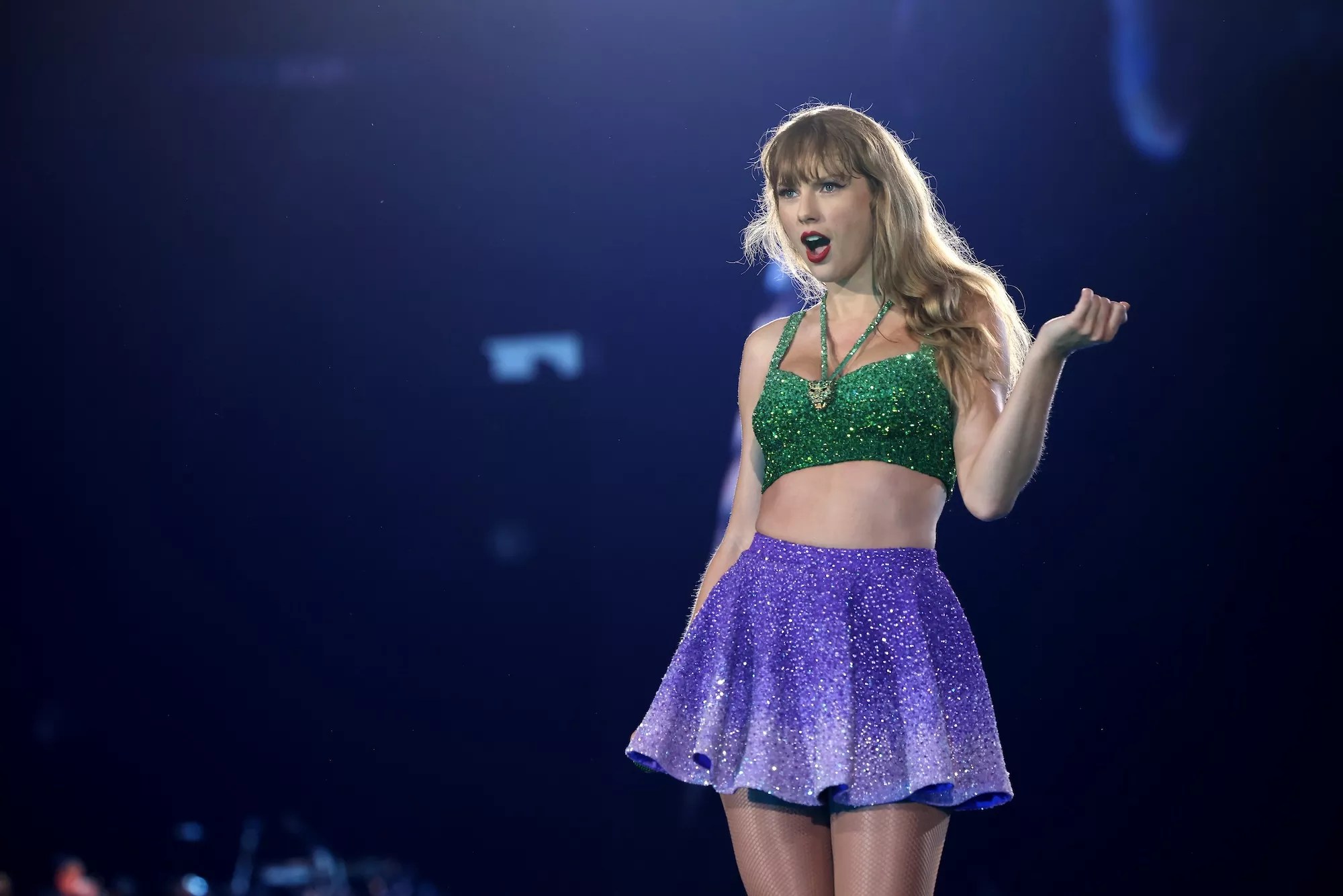 Taylor Swift performing onstage at Johan Cruijff Arena in Amsterdam