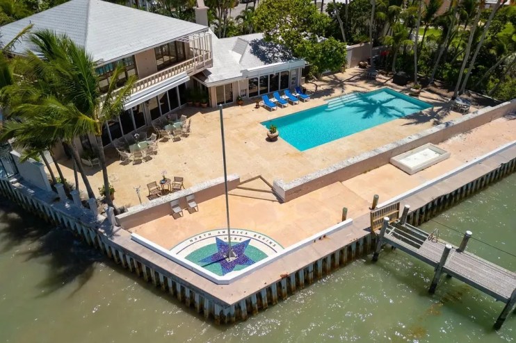 Backyard of waterfront Key West home