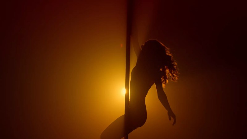 a woman on a pole