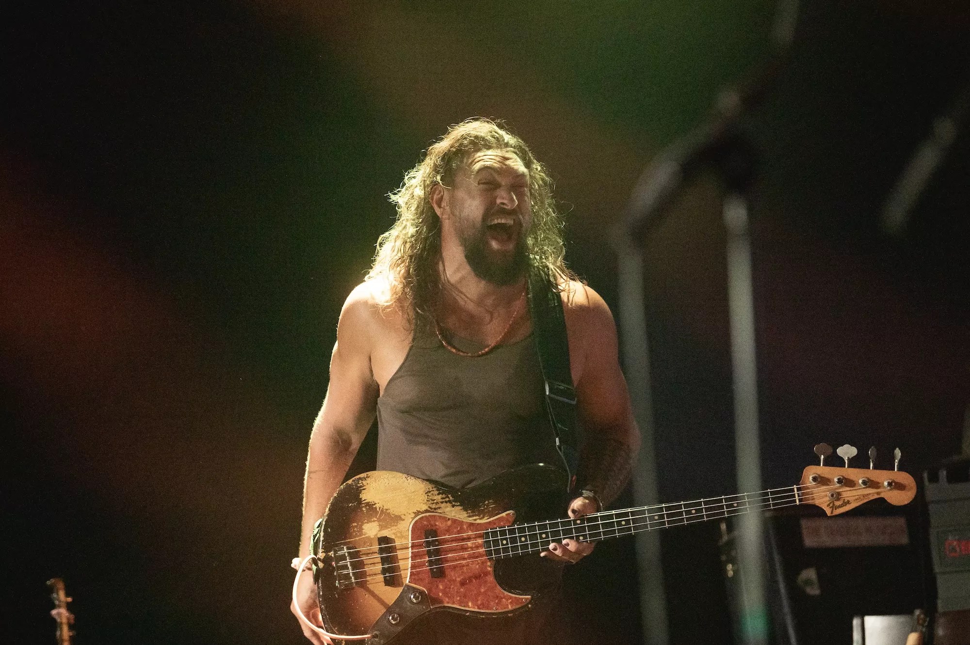 Jason Momoa on stage with 