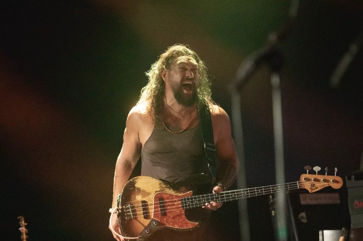 Jason Momoa on stage with