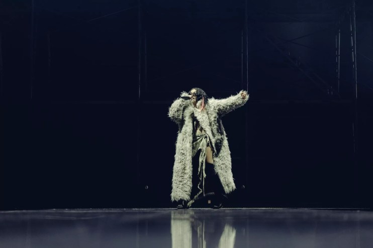 Charli XCX on stage at the Kaseya Center in Miami