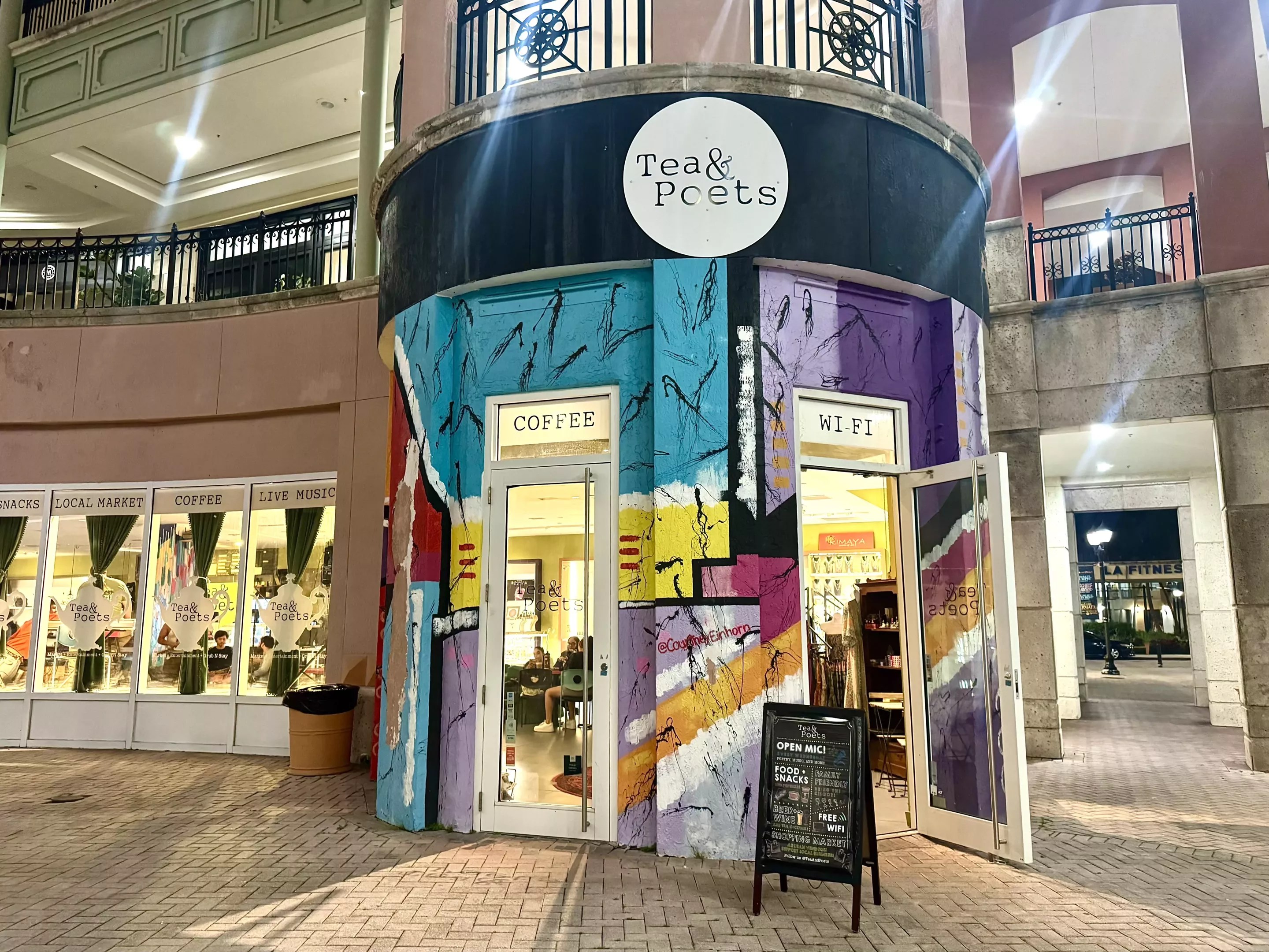 a restaurant facade in a mall