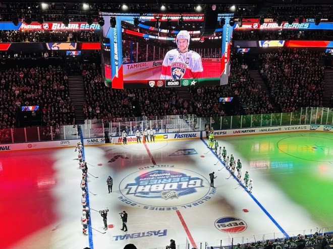 Florida Panthers playing the Nokia Arena in Tampere, Finland