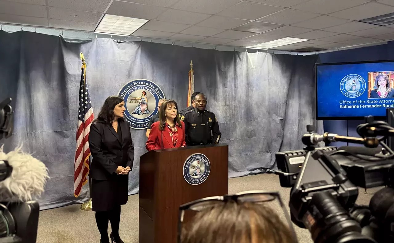 Miami-Dade State Attorney Katherine Fernandez Rundle speaks to the media during a press conference about the sexual battery charges against Oren and Alon Alexander.