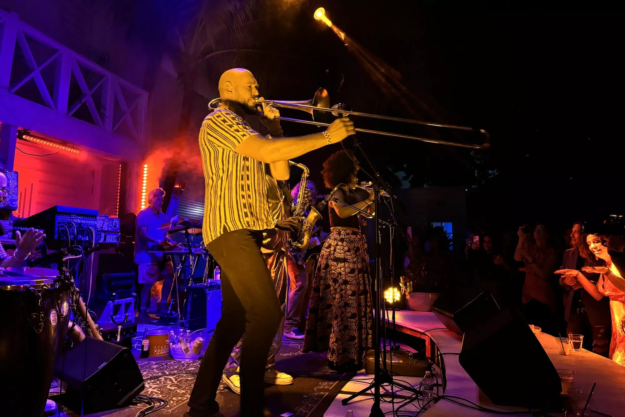 Spam Allstars onstage at ZeyZey in miami