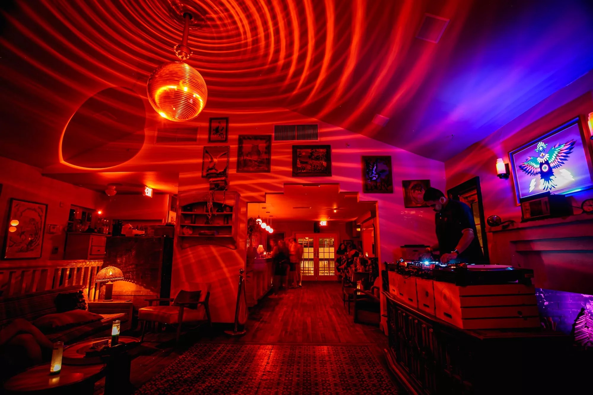 The interior of the original Eagle Room at Freehand Miami