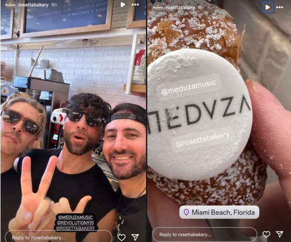 Meduza posing inside Rosetta Bakery