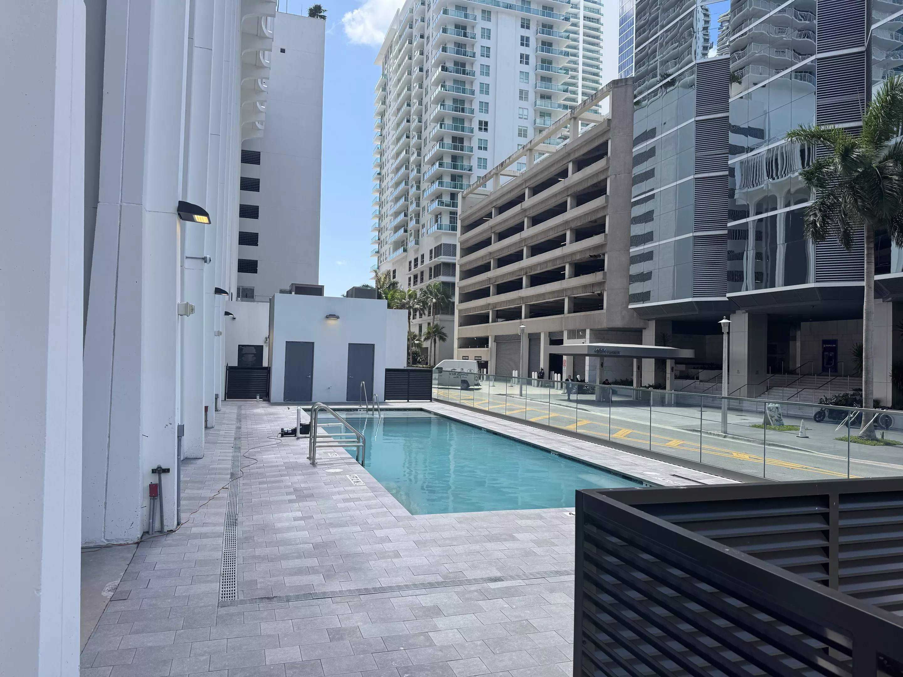 A ground-level pool next to CVS in Brickell