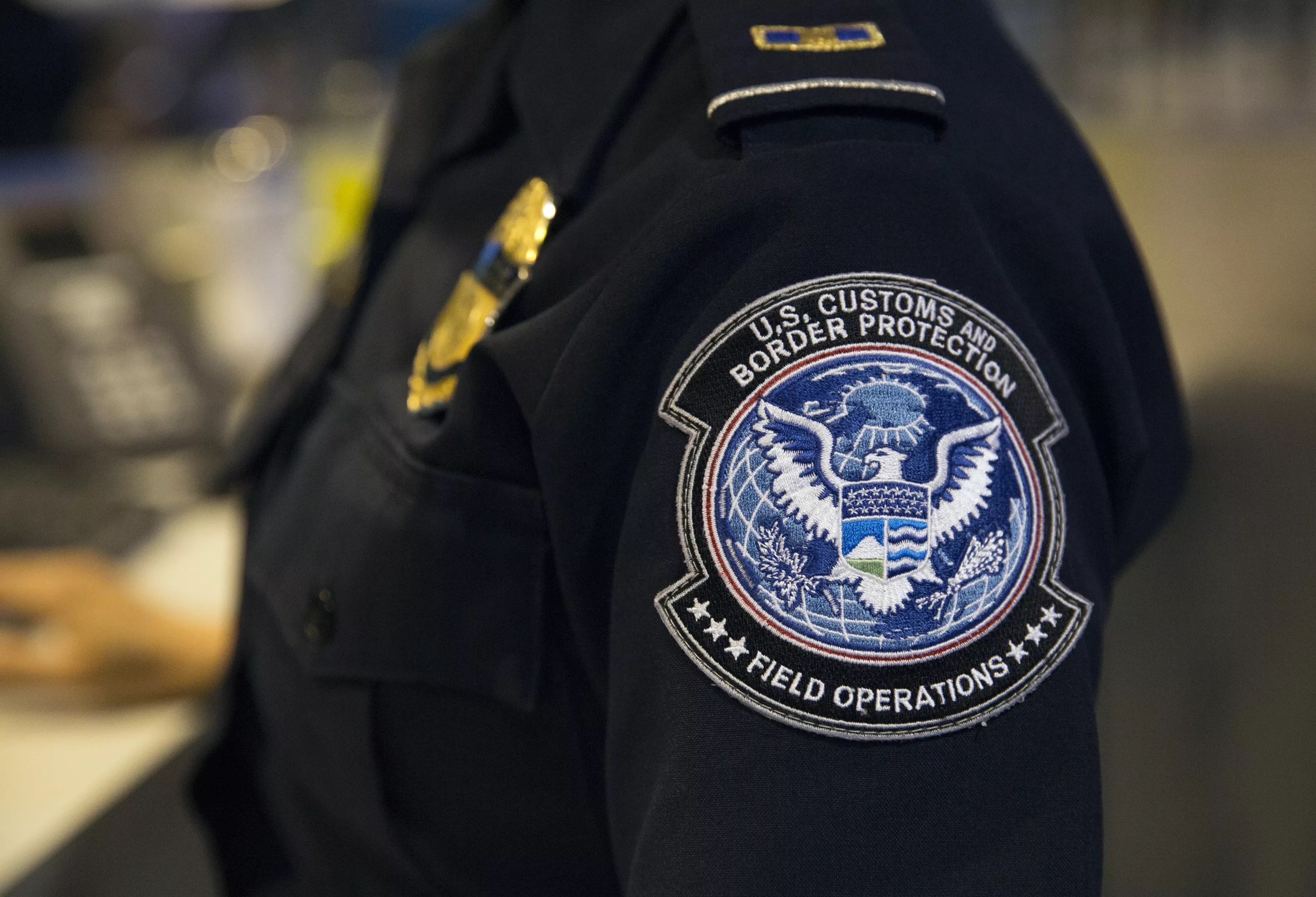 A U.S. Customs and Border Protection agent's shoulder patch.