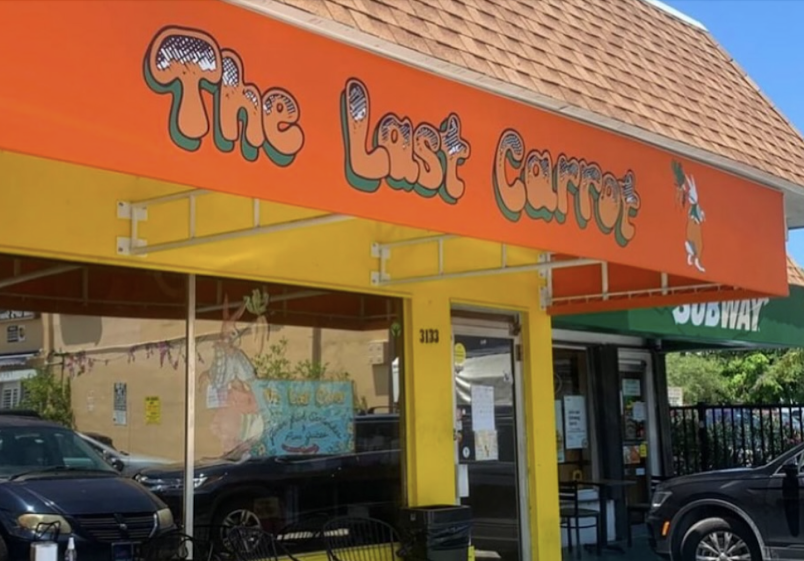 an orange building